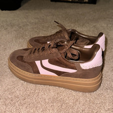 Steve Madden SIZE 8 Women's Chocolate Brown/Pink Dodge Style Sneakers