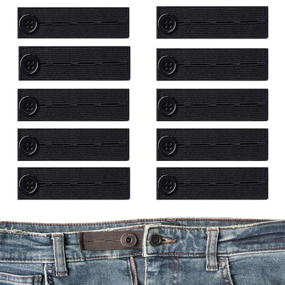 10 Pieces Elastic Waist Extenders, Adjustable Wasitband Expanders, Button Extend