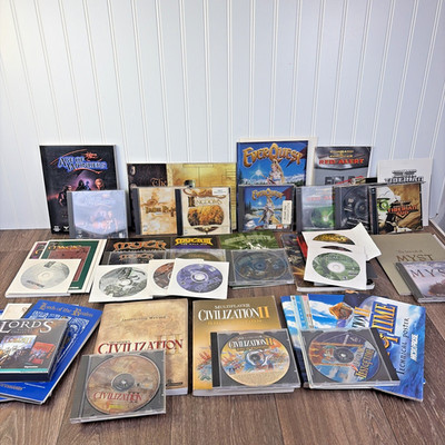 Lot of 15+ 90's PC Windows 95/98 Games & Manuals Civilization Gold Lords 13 lbs