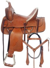 Wade Leather Western Ranch Roping Horse Saddle Roper Tree A Fork Work Trail Tack