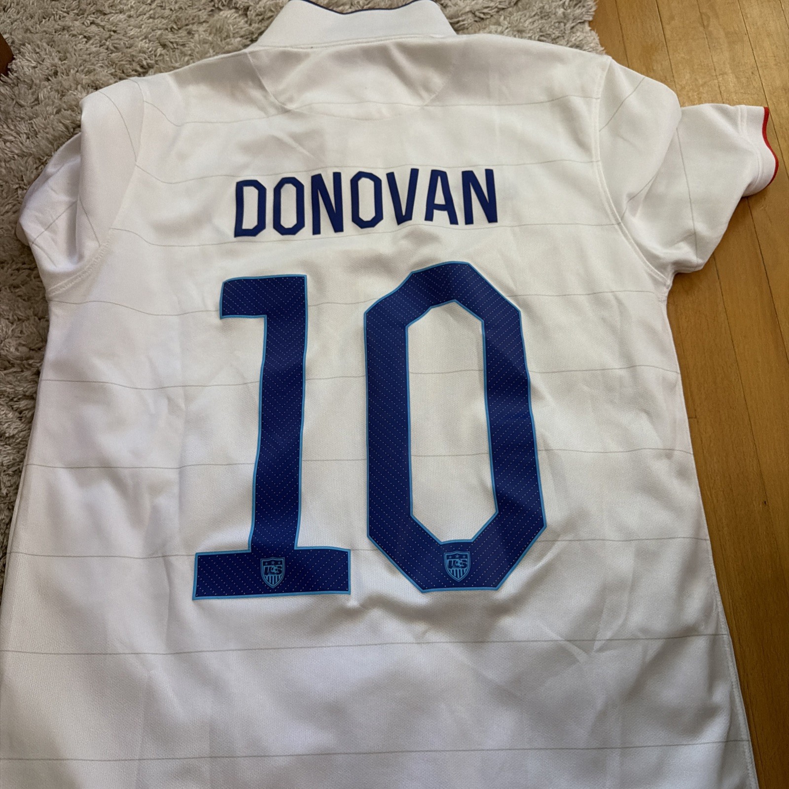 Nike US USA Soccer Jersey Jersey  #10 Donovan 2014 World Cup- MEDIUM- White