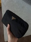1990s PRADA / Black Triangular Nylon Travel Zip Cosmetic Pouch — photo 4