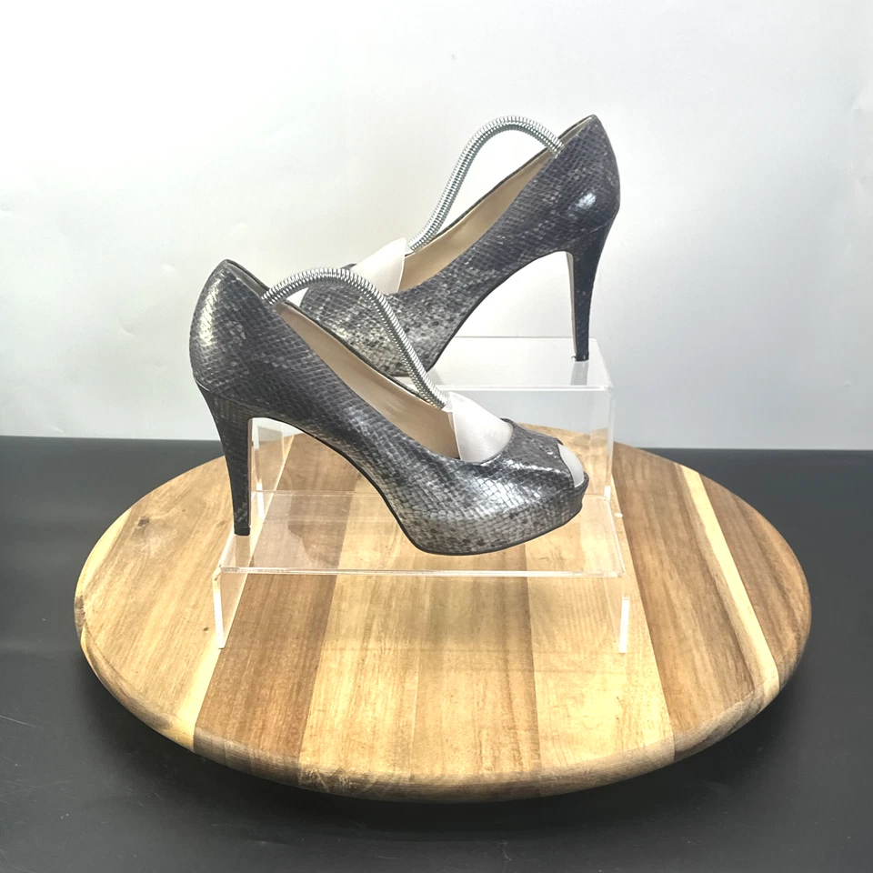 Nine West Women Peep Toe Court Stiletto Shoes UK Size 6 Faux Leather Slip On - Image 2 of 4