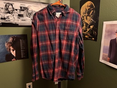 St. John's Bay Super Soft Men's Plaid Flannel Long Sleeve Button-Down Shirt M