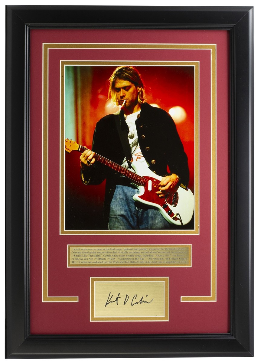 Kurt Cobain Framed 8x10 Nirvana Photo w/Laser Signature | eBay