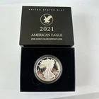 2021 American Eagle One Ounce Silver Uncirculated Proof Coin W/Box
