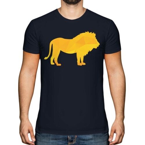 Patrón Geométrico León Hombre Camiseta Top Regalo Triángulo Rey