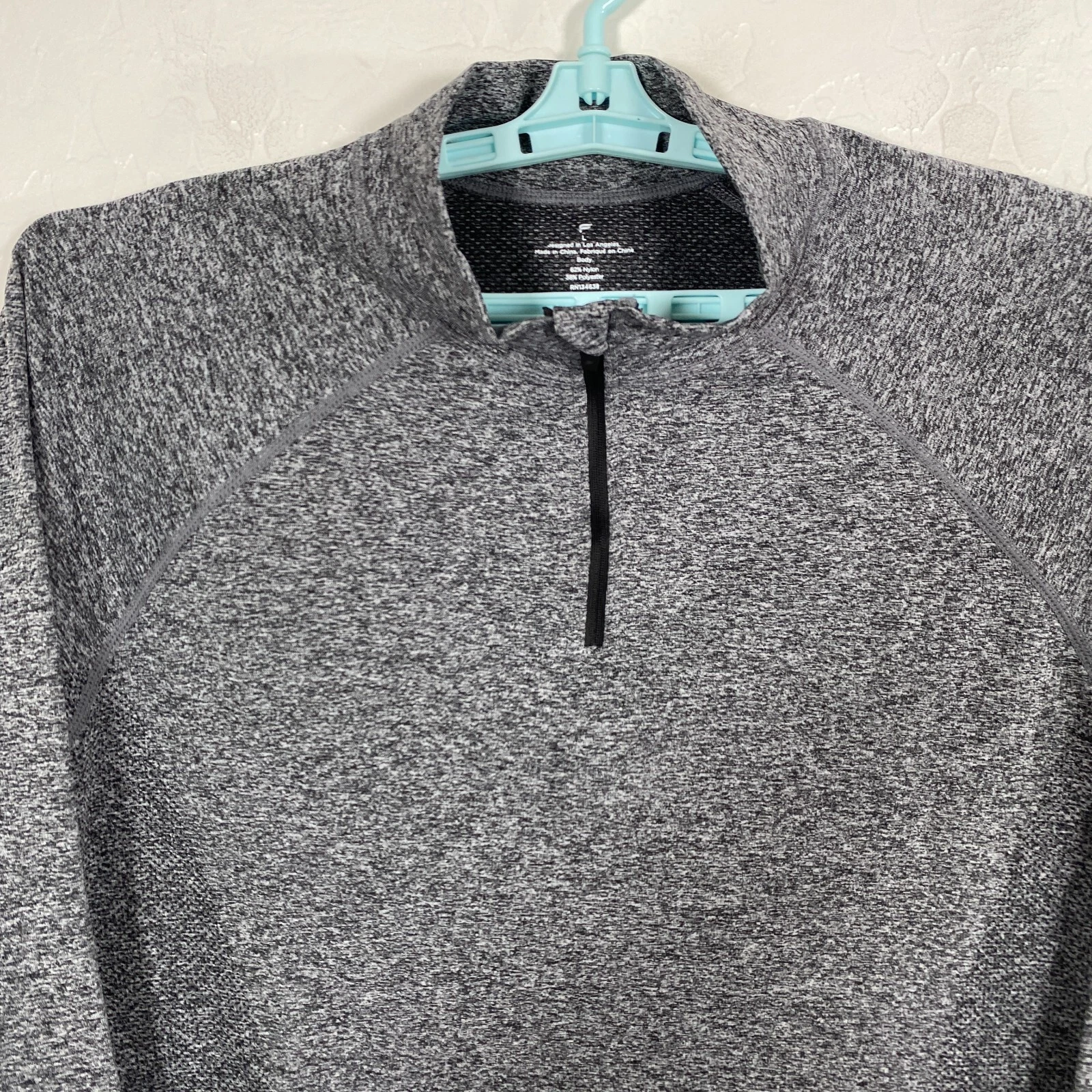 fabletics 1/4 zip pullover performance stretch gym training running jacket