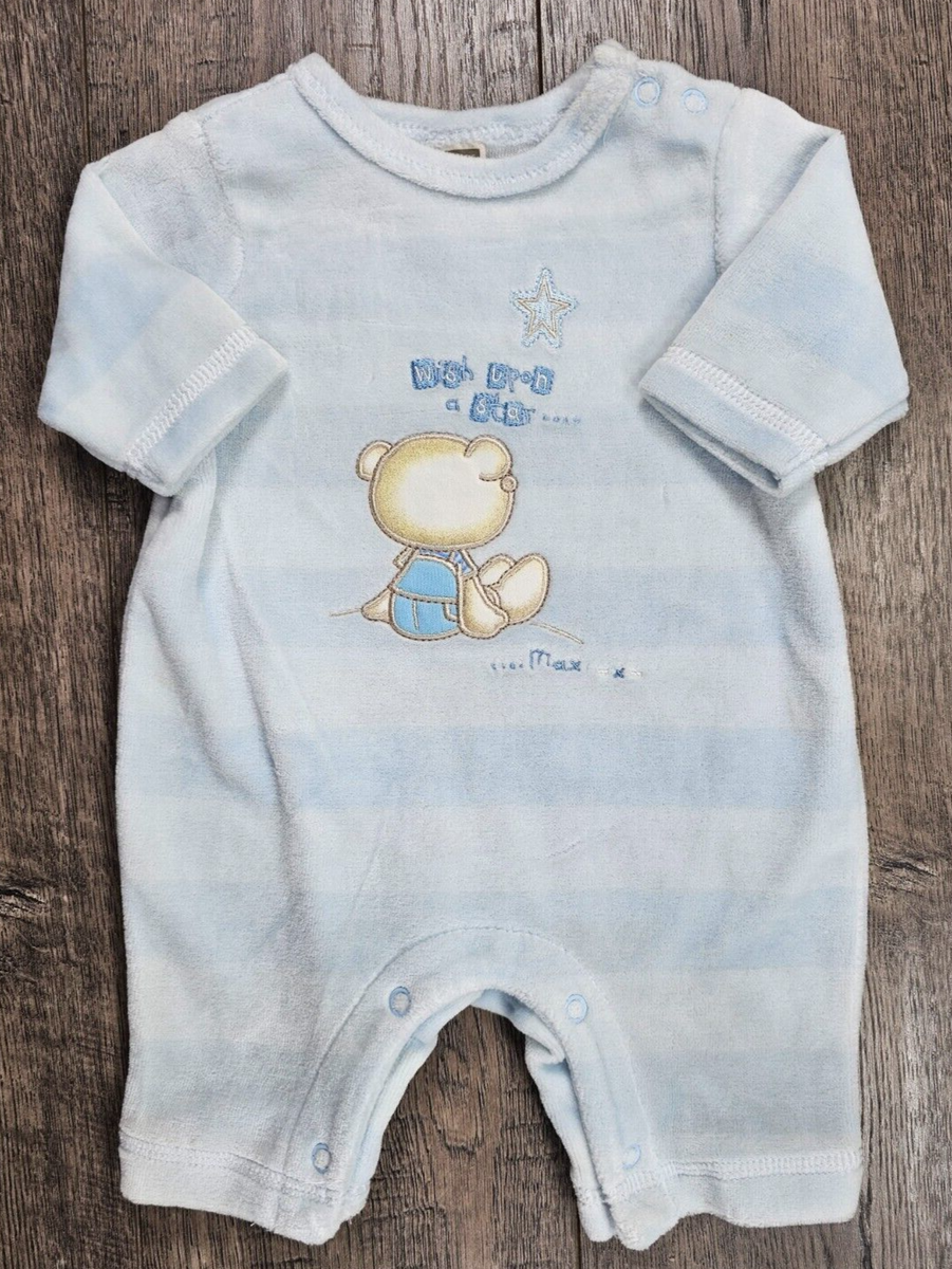 Baby Boy Clothes Nwot George Preemie Blue Velour Wish Upon A Star