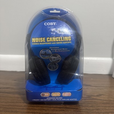 Coby CV-191 Noise Canceling Stereo Digital Headphones with Swivel Earcups NOS