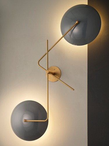 Mid Century Two Adjustable arm Stilnovo Wall Fixture Modern Brass Wall Lamp - Picture 4 of 10