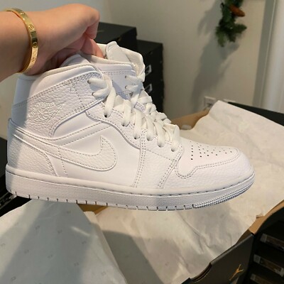 Jordan 1 mid Triple White 2.0(2020) 554724-130 | eBay