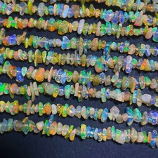 Natural Ethiopian Opal Chips Gemstone Multi Fire Beads 2.50-7 MM 61 CT 34 Inch