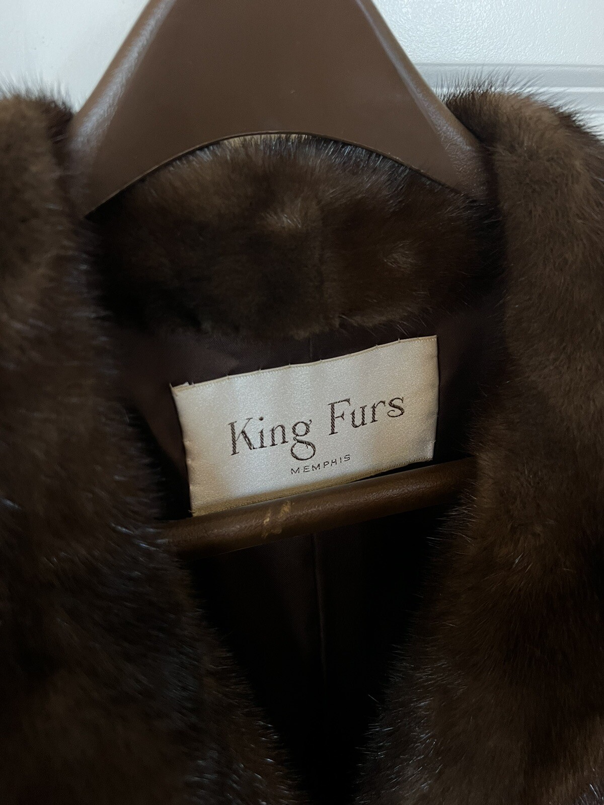 Classic Vintage MINK fur coat brown Womens Large jacket KING FURS