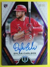 2021 Topps Tribute Autographs Purple Dylan Carlson StL Cardinals AUTO RC 33/50