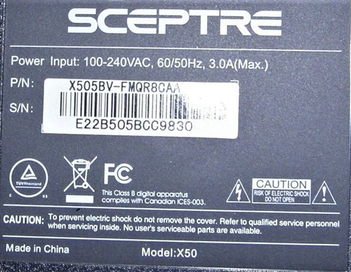 SCEPTRE x50 TV ICNCT201403025 / V500HJ1-PE8 MAIN BOARD FOR X505BV - Picture 2 of 2