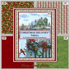 NORTHCOTT "CHRISTMAS DELIVERY" SCENIC HOUSE MAILBOX CHRISTMAS FABRIC SELECTION