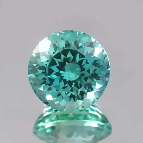 5.6 CT Natural FL Ceylon Green Sapphire Round Certified Loose Gemstone 9x9 MM - Afbeelding 1 van 5