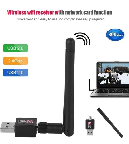 300Mbps USB WIFI Adapter with External Antenna 802.11n Dongle Stick PC/Desktop - Bild 2 von 9