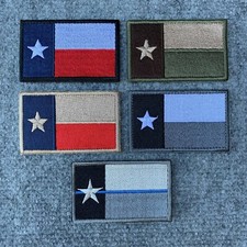 US Texas Subdued Colour & Desert Thin Blue Line Morale Patch for UBACS & Bergen
