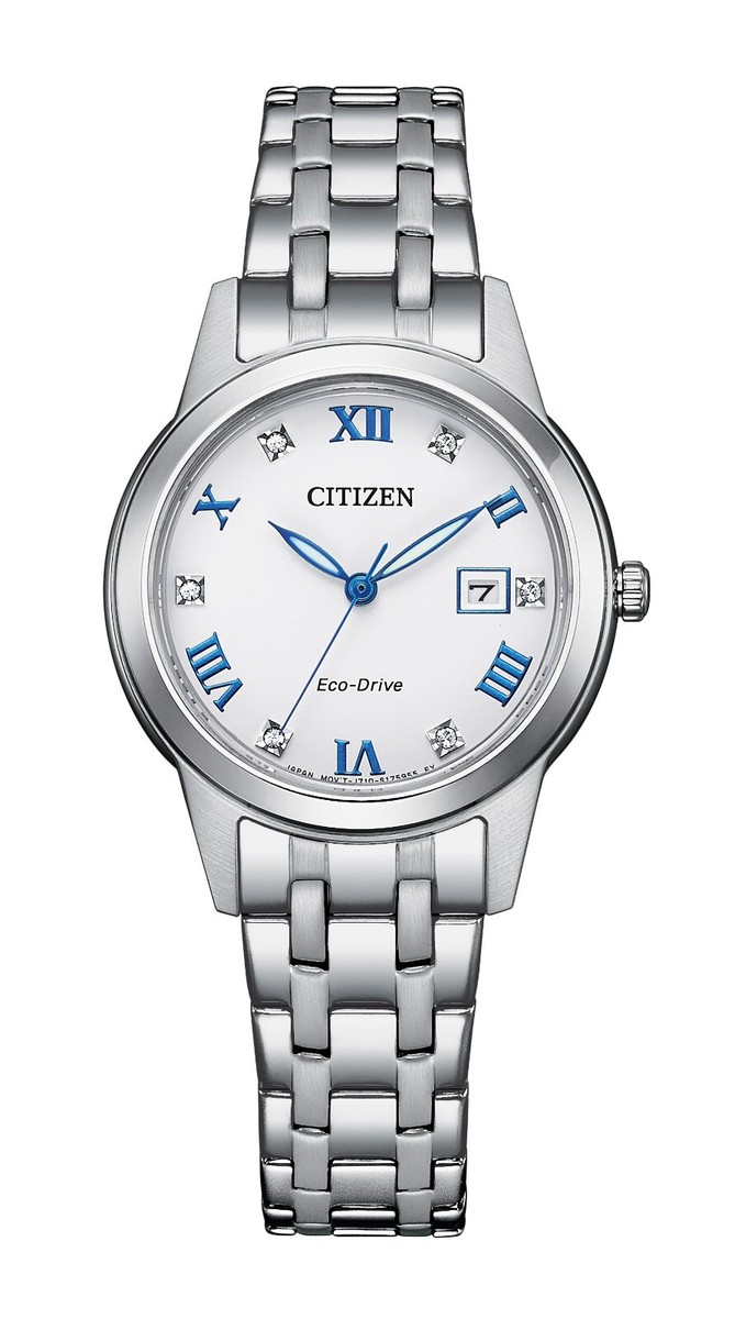 Citizen Eco-Drive Women's Calendar Roman Numerals Crystals Watch