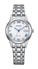 Citizen Eco-Drive Women's Calendar Roman Numerals Crystals Watch 29MM FE1240-57A