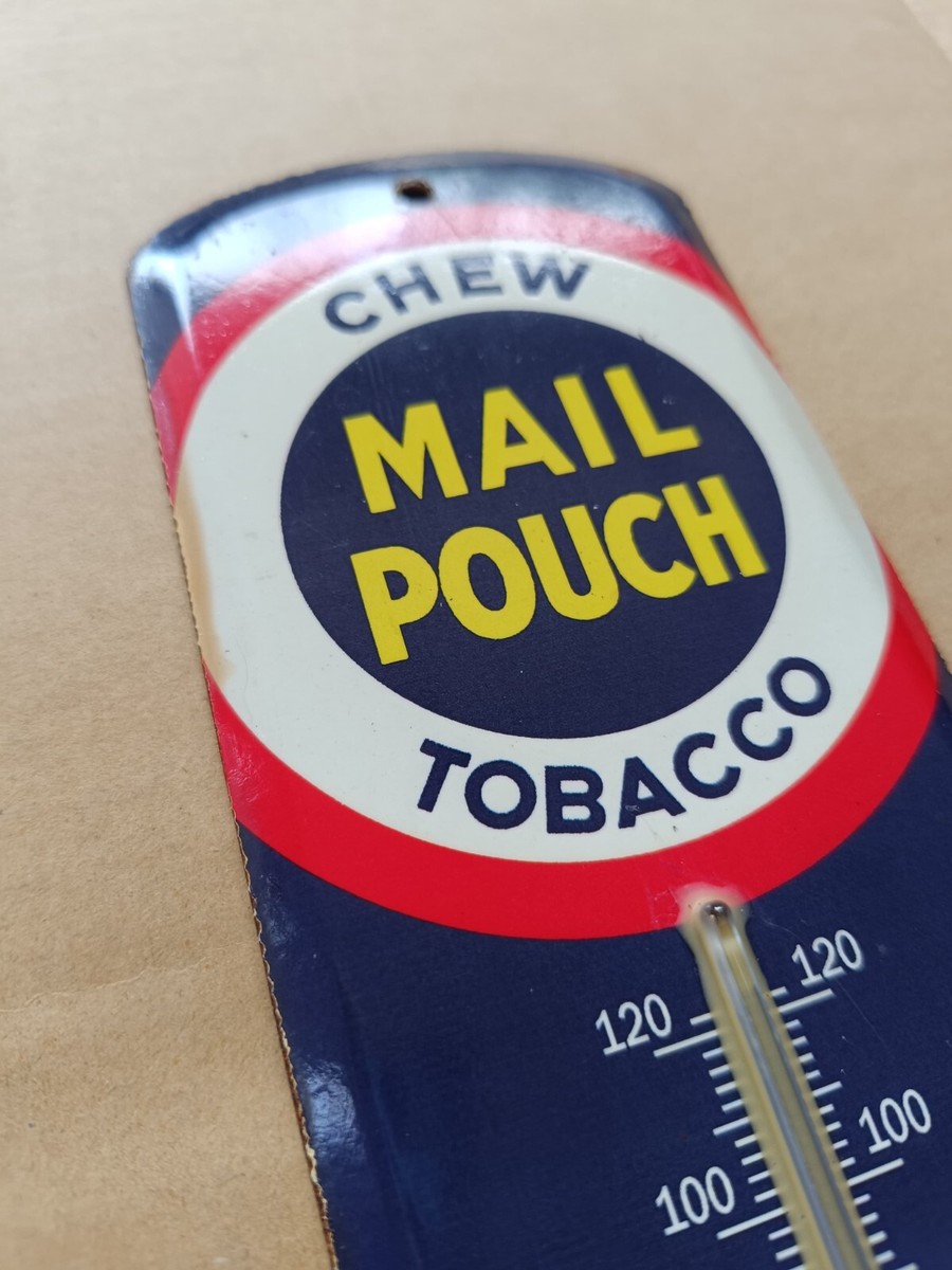 Vintage Glass Thermometer CHEW MAIL POUCH TOBACCO No porcelain
