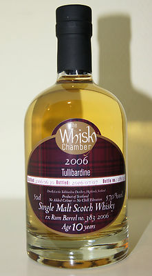 Tullibardine 10y 2006 57% ex Rum Barrel # 383 The Whisky Chamber bottle #31 0.5L