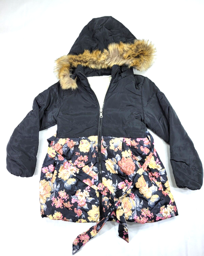 SS & CC Girls Winter Hooded Down Jacket Flower 140 (No Size Tag)