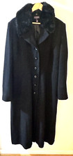 Long Tall Sally- Full Maxi Lined -wool Removable Faux Fur Collar- Black -size 20