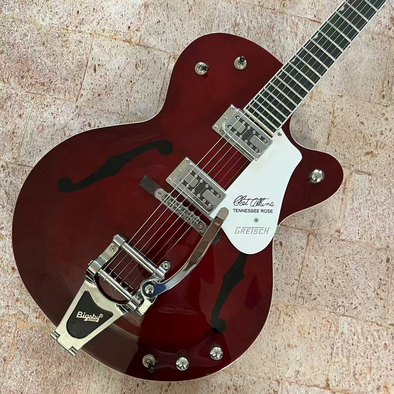 Semi-Hollow Electric Guitar in Vintage Wine Red with Chrome Hardware USA-image