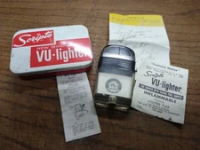 Vtg Scripto Vu Windguard Lighter "Live Better Electrically" w/Tin and Paperwork
