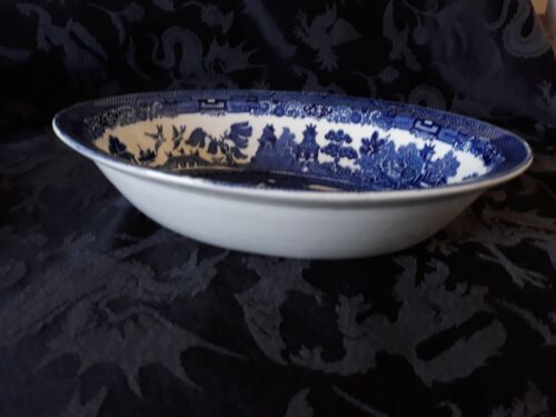 Lot 13 Johnson Brothers BLUE WILLOW England Salad Plates Cereal serving Bowls - Picture 6 of 11