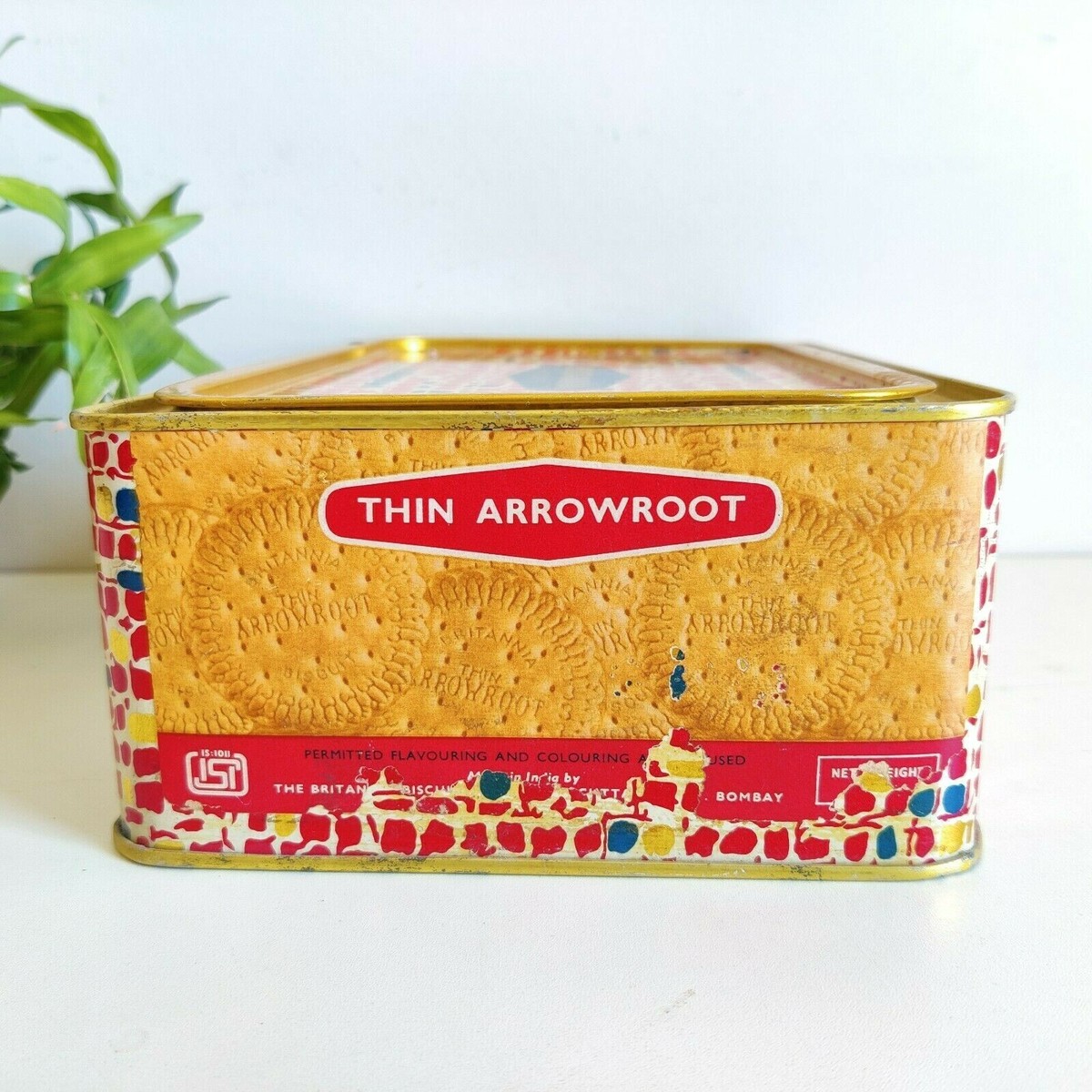 1950 Vintage Britannia Thin Arrowroot Biscuits Advertising Tin