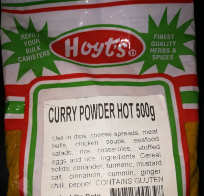 HOT CURRY POWDER 500g BY HOYTS PRODUCT OF INDIA (FREE POST