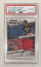 2014 Wiggins | Embiid Threads #3 Rookie Jersey Patch #/199 PSA 10 ONLY POP 3! 🔥