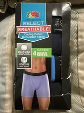 New Men's Fruit of the Loom 4 Pack Boxer Brief Select Breathable Sz Small