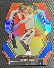 2022 Panini Select Joe Burrow Bengals Die Cut Wal-Mart Red Blue Prizm #120