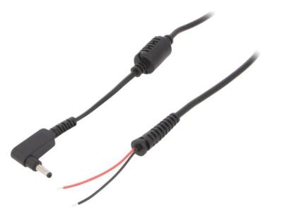 AK-SC-32 Kabel Kabel,DC 4,0/1,35 Stecker gewinkelt 0,5mm2 schwarz AKYGA
