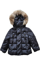 Moncler Black Fur Hooded Puffer Jacket
