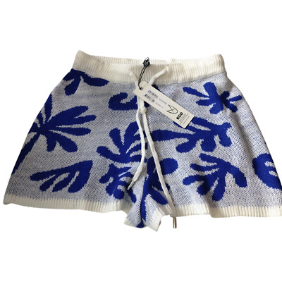 MINKPINK Women's Small Knit Elastic Waist Floral Pull On Shorts Boho New