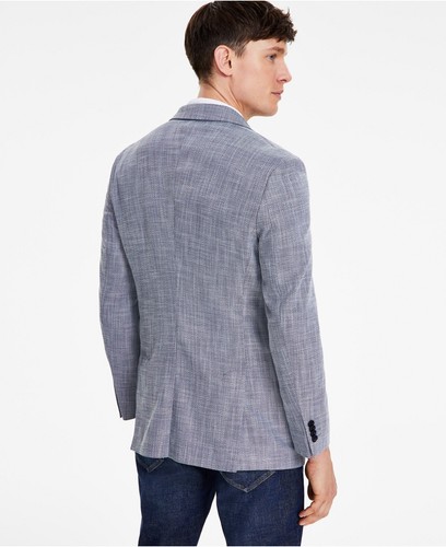 NWT TOMMY HILFIGER TH Flex Modern Fit Blue Stretch Sport Coat Blazer 40R - Picture 2 of 4