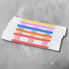 250Pcs Self Sealing Currency Band Bundles Straps Money Bill Wrappers USD Dollar