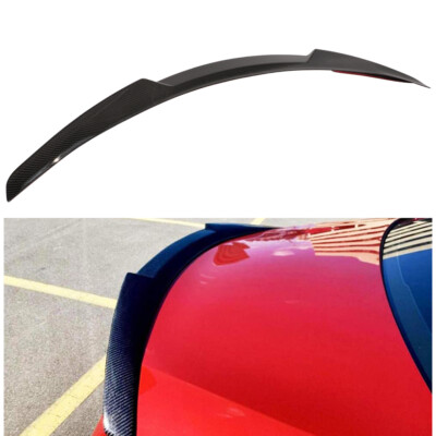 Carbon Fiber Trunk Spoiler Lip For 2017-2021 Infiniti Q60 Coupe  Glossy Black