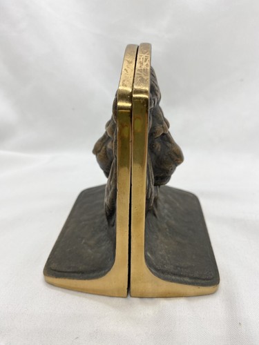 Pair Of Gregory S. Allen Beautifully Cast Bronze Lion Bookends Library Statement - Picture 2 of 12