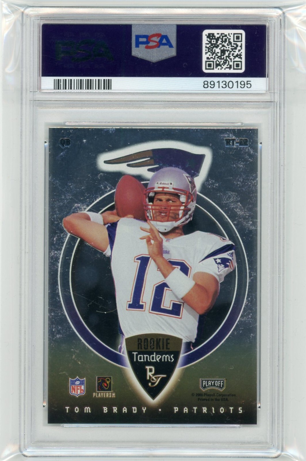 2000 Playoff Momentum Rookie Tandems #RT-22 Tom Brady Chris Redman PSA 9