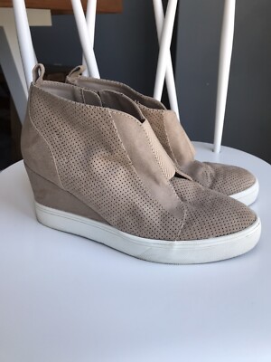 microsuede wedge sneakers