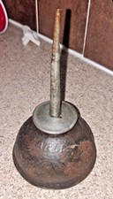 Antique Eagle Thumb Pump Oiler Can Made In USA Vintage 8โ Oil Can