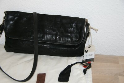 A.S.98 Schultertasche / Clutch Damen schwarz Tasche Leder  NEU 