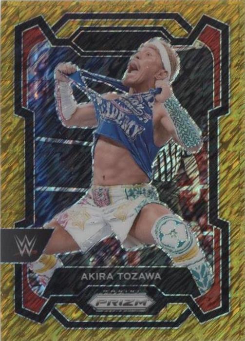 2024 Panini Prizm WWE - Akira Tozawa #128 Gold Shimmer Prizm /5